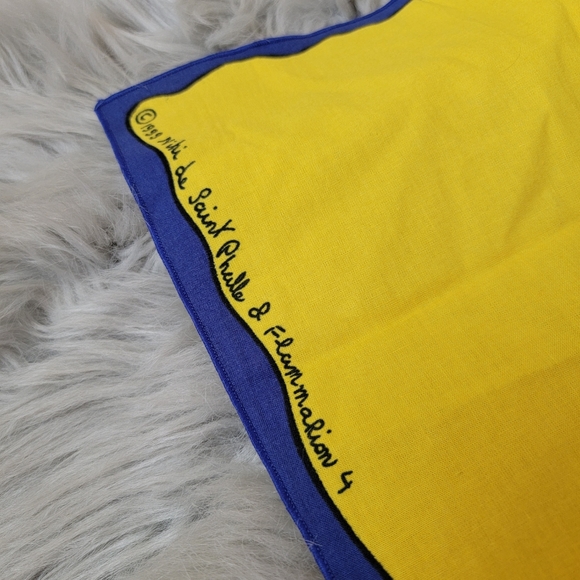 Rare Vintage Niki De Saint Phalle Scarf Made in France Abstract Wearable Art - Picture 7 of 9